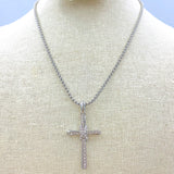 Crystal Infiniti Cross Necklace - Available in Silver or Gold (16+3in)