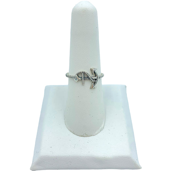 Sterling Silver Nautical Anchor Ring - Sizes  5, 6, 7, 8, 9