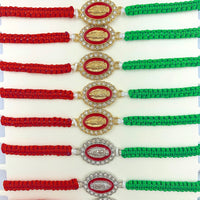 Our Lady of Guadalupe Red & Green Drawstring Bracelets - Bulk 12 pcs