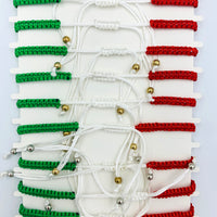 Our Lady of Guadalupe Red & Green Drawstring Bracelets - Bulk 12 pcs