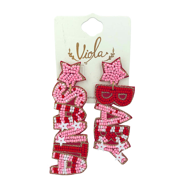 Santa Baby Christmas Themed Beaded Earrings (1Wx3.25inL)