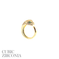 Cubic Zirconia Jaguar Ring in Silver or Gold (adjustable)