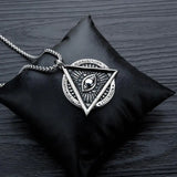 Stainless Steel Freemason Masonic Evil Eye Necklace - 24 inch (1.5x1.75in)