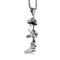 Stainless Steel Military Themed Necklace - 24 inches