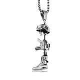 Stainless Steel Military Themed Necklace - 24 inches