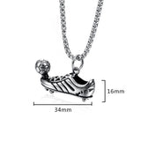 Stainless Steel Soccer Themed 24 Inch Necklace(1.25x.75in)