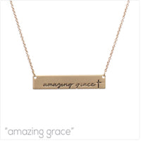 "Amazing Grace" Bar Necklace - Available in 3 Colors