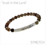 "TRUST IN THE LORD" 6mm Natural Stone Stretch Bracelet - Available in 4 Colors