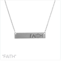 Faith Bar Message Necklace - Available in 3 Colors (16+3in)