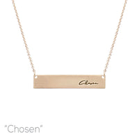 Chosen Message Bar Necklace - Available in 3 Colors (16+3in)