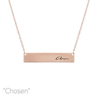 Chosen Message Bar Necklace - Available in 3 Colors (16+3in)