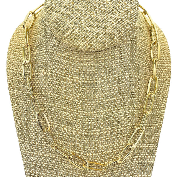 Paperclip Chain Necklace in Silver or Gold (18 + 3in)