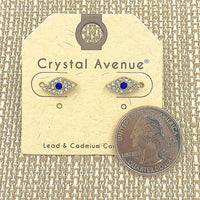 Evil Eye Dainty Stud - Silver or Gold (0.5x0.25in)