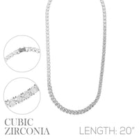 Cubic Zirconia 5mm Tennis Necklace in Silver or Gold (16 in, 18 in, 20in, 22in)