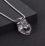 Stainless Steel Tiger Head & Skull Pendant Necklace (22in)