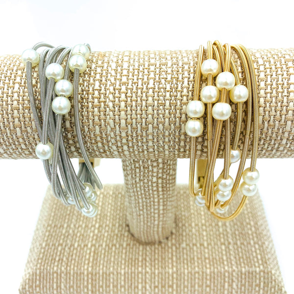 Guitar String Pearl Charms Bracelet