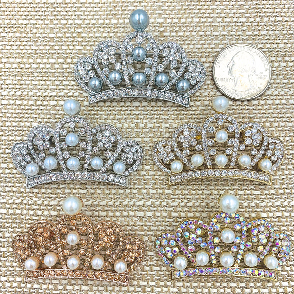 Crown Brooch, Pin - Style 09, Available in 5 Colors