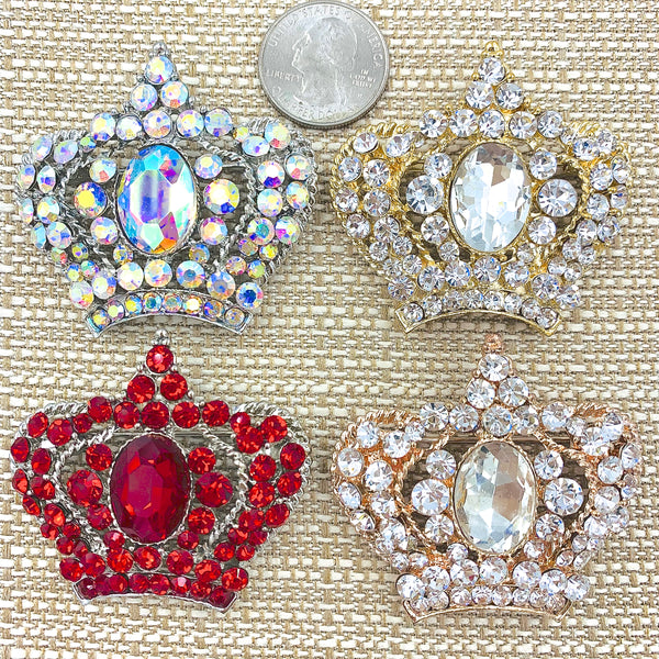 Crown Brooch, Pin - Style 08, Available in 9 Colors