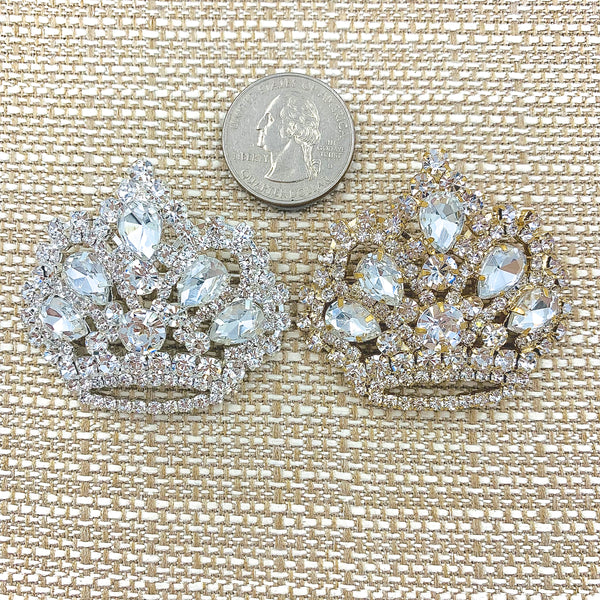 Crown Brooch, Pin - Style 06, Available in 2 Colors