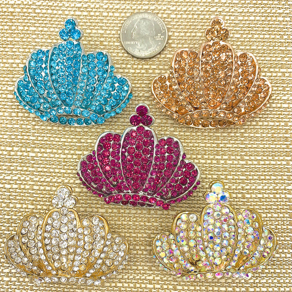 Crown Brooch, Pin - Style 11, Available in 9 Colors