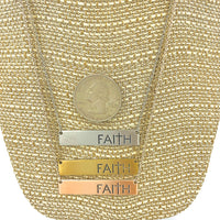 Faith Bar Message Necklace - Available in 3 Colors (16+3in)