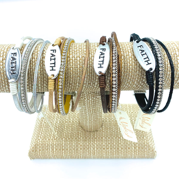 "FAITH" Magnetic Clasp Bracelet, Available in 4 Colors