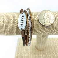 "FAITH" Magnetic Clasp Bracelet, Available in 4 Colors