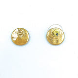 Faith Stud Circle Earrings in Silver or Gold (0.45x0.45in)