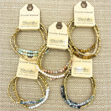 4mm Natural Stone/Glass Stretch Bracelet - Available in 5 Colors