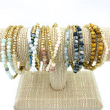 4mm Natural Stone/Glass Stretch Bracelet - Available in 5 Colors