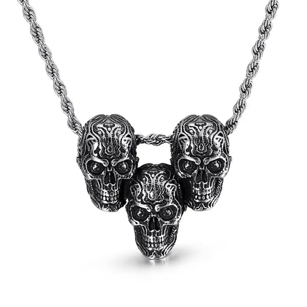 "Trinity" - The Triple Skull Necklace