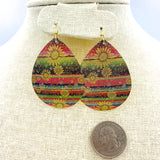 Sunflower Glitter Teardrop Shaped Earrings, Style 2